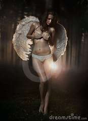 Artist's rendeition of a woman/angel hybrid
